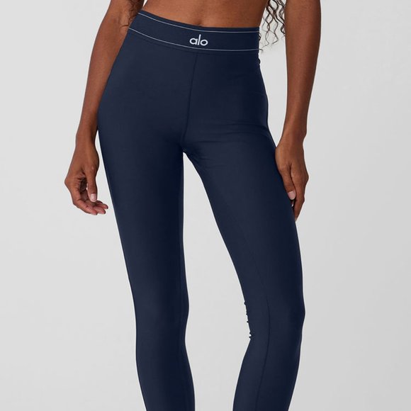 ALO Yoga Pants - ALO Yoga Airlift High Waist Suit Up Navy Blue Leggings Women's Size small
